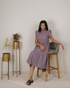 RUFFLE SLEEVE+NECK(GREY)