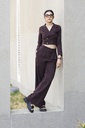 CROP BLAZER CO-SET (BROWN)